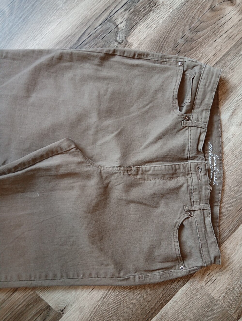 Gloria Vanderbilt Lt Brown Rail Straight Leg Pants - Picture 2 of 4